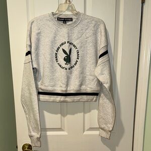 PLAYBOY x Missguided Women's Gray Crew Neck Sweater